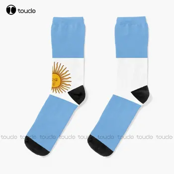 Argentyna - Symbol Zatonęła Patriota Piłka Nożna Piłka Nożna Piłki Nożnej Drużyna Skarpetki Damskie Czarne Skarpety Kolorowy Kreskówka