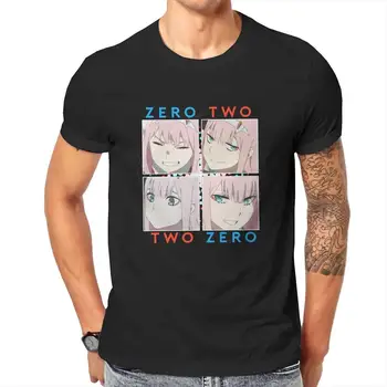 Darling In The Franxx Zero Two Moods t-Shirty Męskie Z Czystej Bawełny Zabawna Koszulka Z Okrągłym dekoltem Japońskiego Anime Koszulki Odzież Plus size