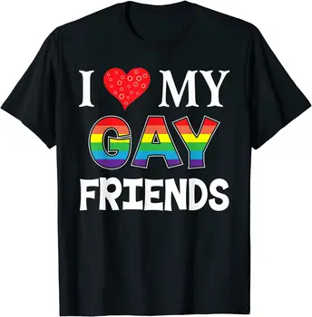 Kocham Swoich Przyjaciół-gejów, osób LGBT, Lesbijki, Tęczowa Koszulka, Duma