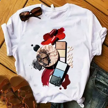 Modne Graficzna 3D Farba Do paznokci, Kolorowy t-shirt Damski, Koreańskie Letnie Bluzki, Luźne Koszule Z Krótkim Rękawem, Damskie Topy Y2k, Odzież