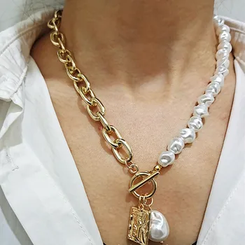 Naszyjnik-Чокер z Perłowej Łańcuchem w stylu barokowym dla Kobiet 2021, Moda Biżuteria Kobiece Akcesoria M6010