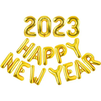 Ozdoby świąteczne Zestaw balonów Świętuj Nowy Rok Alfanumeryczne balony Z Nowym Rokiem 2023 Kolorowe balony z Folii