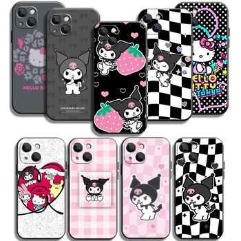 Pokrowce dla telefonów z Hello Kitty Kuromi dla iPhone 7 8 SE2020 7 8 Plus 6 6s 6 6s Plus X XR XS MAX z miękkiego TPU odporne na wstrząsy