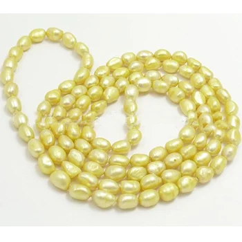 Wspaniałe perła biżuteria, 48 cali długości AA 8X10 mm Hodowanych naszyjnik z pereł.