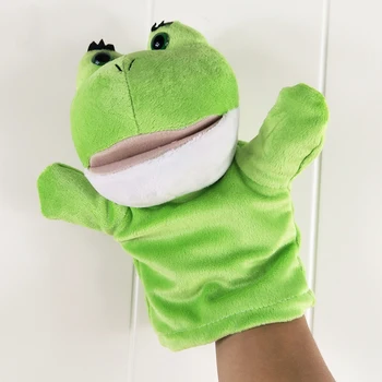 Zielona żaba ręczne lalka dla dzieci pluszowe zabawki
